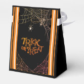 Trick or treat Zwart & Sinaasappel & Wit Snoepjes  Bedankdoosjes (Achterkant)