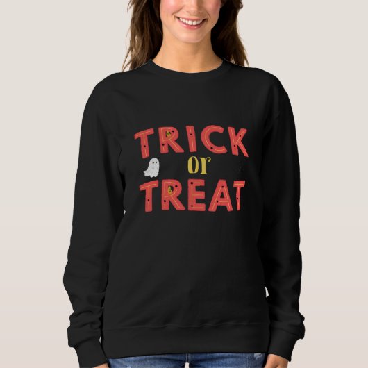 Trick or treat Zwart Vrouwen Trui (Voorkant)