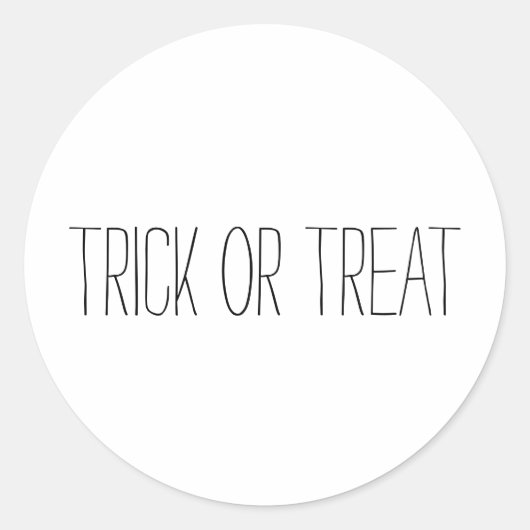 Trick or treat zwart & wit Spooky Halloween Ronde Sticker (Voorkant)