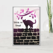 Trick or Treat Zwarte Kat Kaart (Voorkant)