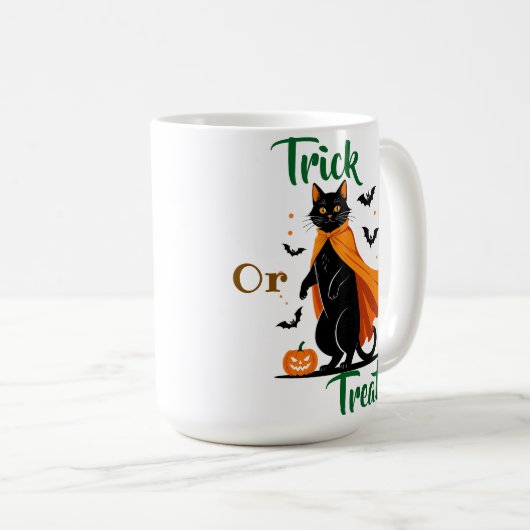 Trick or treat Zwarte Kat Specialty Mok (Voorkant rechts)