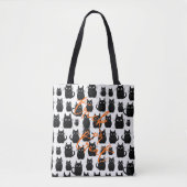 Trick or treat zwarte katten Halloween Tote Bag (Voorkant)