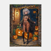 Trick or Treater, dappere Halloween kostuum meisje Acryl Bord (Voorkant)