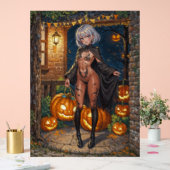 Trick or Treater, dappere Halloween kostuum meisje Acryl Bord (Huwelijk)