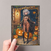 Trick or Treater, dappere Halloween kostuum meisje Acryl Uitnodigingen (Insitu (Draagbaar))