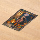 Trick or Treater, dappere Halloween kostuum meisje Acryl Uitnodigingen (Laagn)