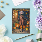 Trick or Treater, dappere Halloween kostuum meisje Acryl Uitnodigingen (Insitu (Huwelijk))