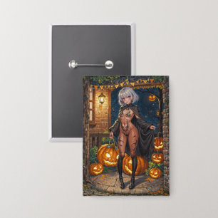 Trick or Treater, dappere Halloween kostuum meisje Button