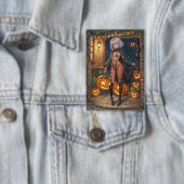Trick or Treater, dappere Halloween kostuum meisje Button (Insitu)