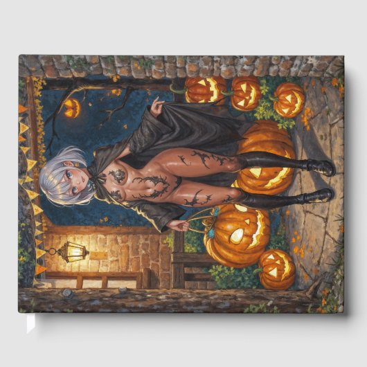 Trick or Treater, dappere Halloween kostuum meisje Gastenboek (Voorkant)