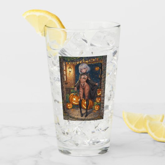 Trick or Treater, dappere Halloween kostuum meisje Glas (Voorkant ijs)