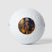 Trick or Treater, dappere Halloween kostuum meisje Golfballen (Voorkant)