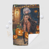 Trick or Treater, dappere Halloween kostuum meisje Golfhanddoek (Insitu)