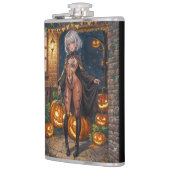 Trick or Treater, dappere Halloween kostuum meisje Heupfles (Links)