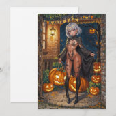 Trick or Treater, dappere Halloween kostuum meisje Kaart (Voorkant / Achterkant)