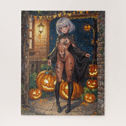 Trick or Treater, dappere Halloween kostuum meisje Legpuzzel (Verticaal)
