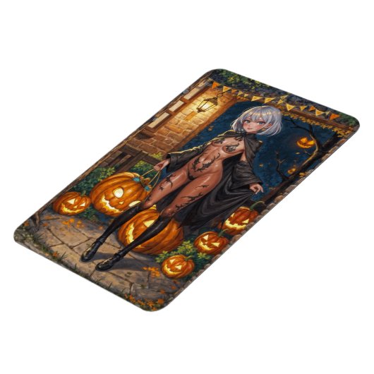 Trick or Treater, dappere Halloween kostuum meisje Magneet (Linkerzijde)