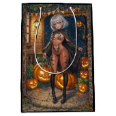 Trick or Treater, dappere Halloween kostuum meisje Medium Cadeauzakje (Voorkant)