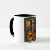 Trick or Treater, dappere Halloween kostuum meisje Mok (Voorkant links)