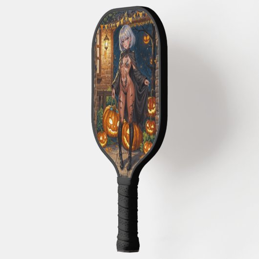 Trick or Treater, dappere Halloween kostuum meisje Pickleball Paddle (Links)