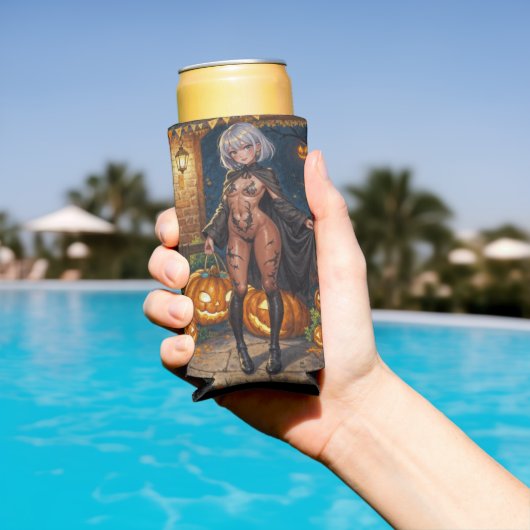 Trick or Treater, dappere Halloween kostuum meisje Seltzer Blikjeskoeler (Insitu Zwembad)