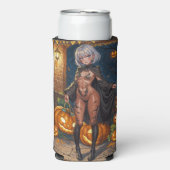 Trick or Treater, dappere Halloween kostuum meisje Seltzer Blikjeskoeler (Seltzer Voorkant)