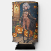 Trick or Treater, dappere Halloween kostuum meisje Seltzer Blikjeskoeler (Voorkant)