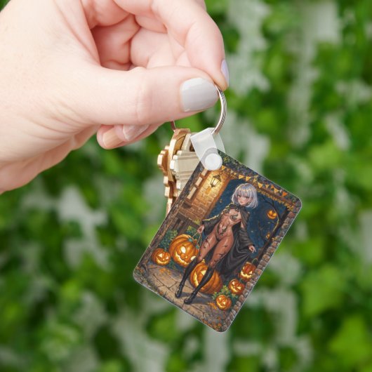 Trick or Treater, dappere Halloween kostuum meisje Sleutelhanger (Hand)