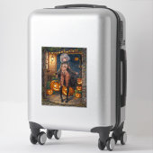 Trick or Treater, dappere Halloween kostuum meisje Sticker (Koffer)