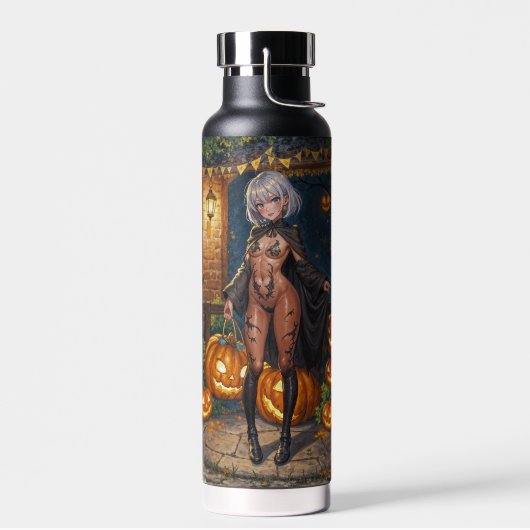 Trick or Treater, dappere Halloween kostuum meisje Waterfles (Links)