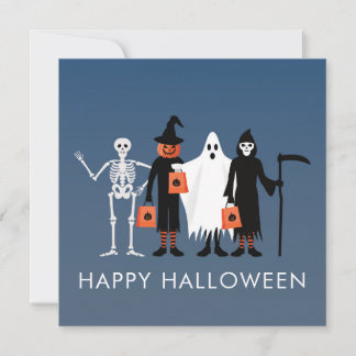 Trick or Treaters Halloween-ansichtkaart
