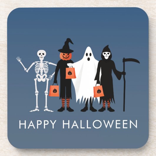 Trick or Treaters Halloween Bier Onderzetter (Voorkant)