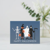 Trick or Treaters Halloween Briefkaart (Staand voorkant)