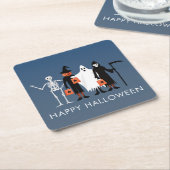 Trick or Treaters Halloween Kartonnen Onderzetters (Schuin)
