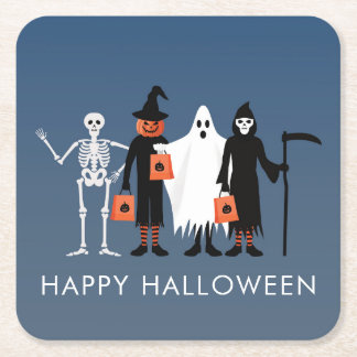 Trick or Treaters Halloween Kartonnen Onderzetters