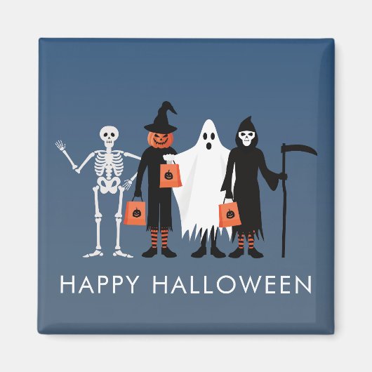 Trick or Treaters Halloween Magneet (Voorkant)
