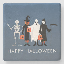 Trick or Treaters Halloween Stenen Onderzetter