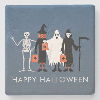 Trick or Treaters Halloween Stenen Onderzetter
