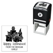 Trick or Treaters Silhouet Gelukkig Halloween Gewe Zelfinktende Stempel (In situ)