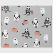 Trick-or-Treating Cats Halloween Wrapping Paper Cadeaupapier (Vlak)