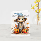 Trick Or Treating Gelukkig Halloween Vogelverschri Kaart (Gele Bloem)