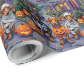 Trick-or-Treating honden tijdens Halloween Cadeaupapier (Rol Hoek)
