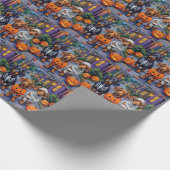 Trick-or-Treating honden tijdens Halloween Cadeaupapier (Hoek)