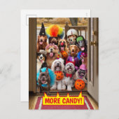 Trick-or-Treating Honden Uitnodiging Briefkaart (Voorkant / Achterkant)