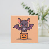 Trick or Treating Vleermuis  Kaart (Staand voorkant)