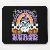 Trick Or Treatment Cute Halloween Ghost Nurse Nigh Muismat (Voorkant)