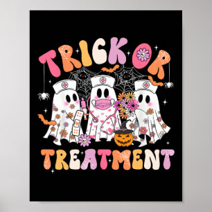 Trick or Treatment Ghost Nurse Halloween kostuum G Poster