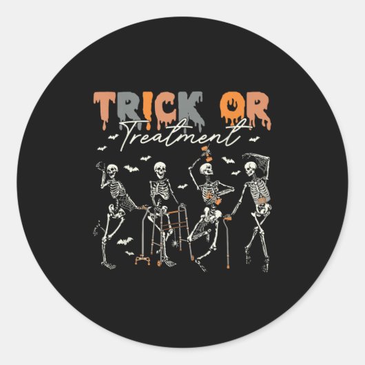 Trick Or Treatment Pt Physical Therapy Therapist H Ronde Sticker (Voorkant)