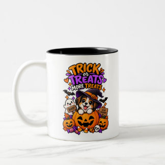 Trick or Treats More Treats Schattige Halloween Pu Tweekleurige Koffiemok