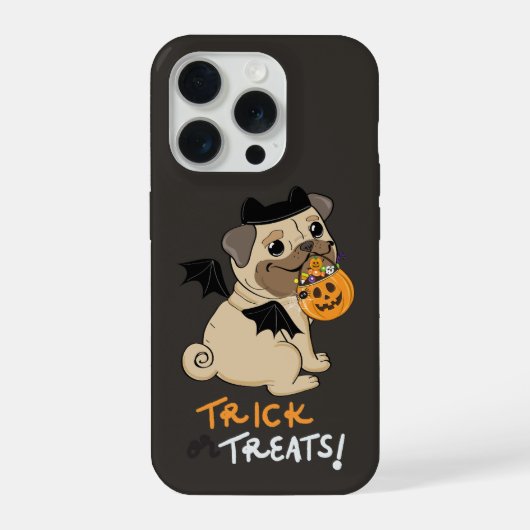 Trick or Treats Pug Kostuum iPhone Hoesje (Achterkant)